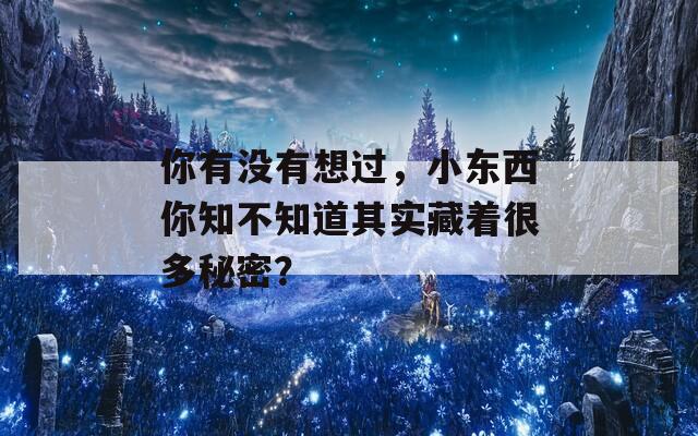 你有沒(méi)有想過(guò)，小東西你知不知道其實(shí)藏著很多秘密？