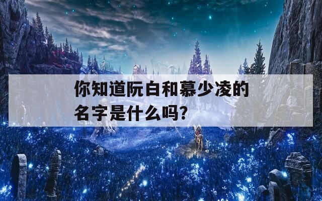 你知道阮白和慕少凌的名字是什么嗎？