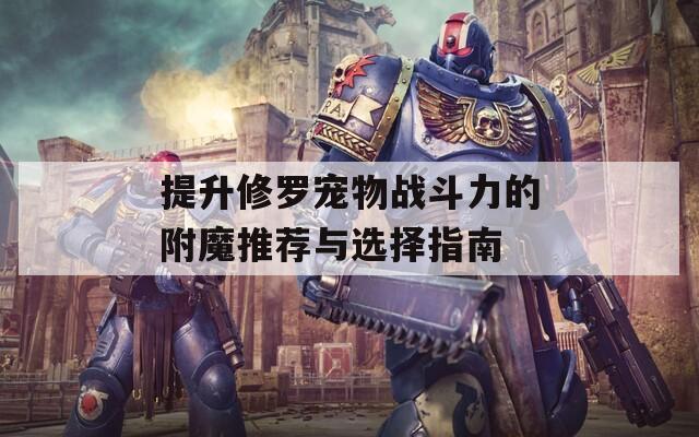 提升修羅寵物戰(zhàn)斗力的附魔推薦與選擇指南