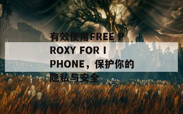 有效使用FREE PROXY FOR IPHONE，保護(hù)你的隱私與安全