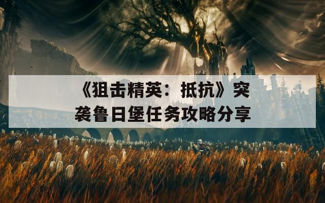 《狙擊精英：抵抗》突襲魯日堡任務(wù)攻略分享